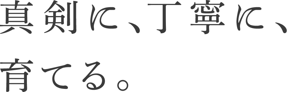真剣に、丁寧に、育てる。